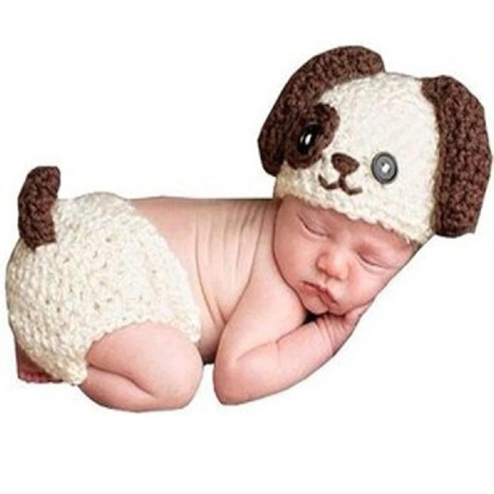 Vemonllas Newborn Photography Props Outfits Crochet Knitted PuppyDog Boy Or Girl